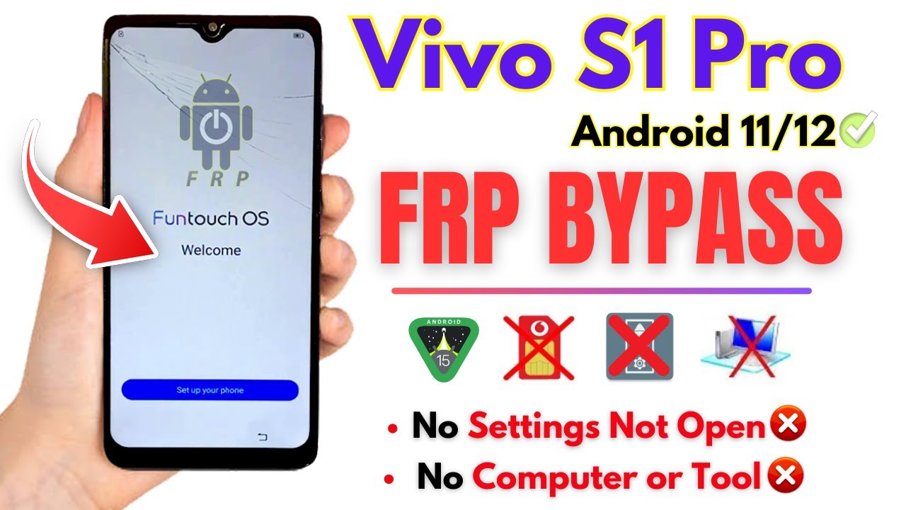 Unlock Vivo S1 Pro Frp Bypass 2025 Without PC -Vivo S1 Pro v1832 Frp Google Account ID 100% Working!