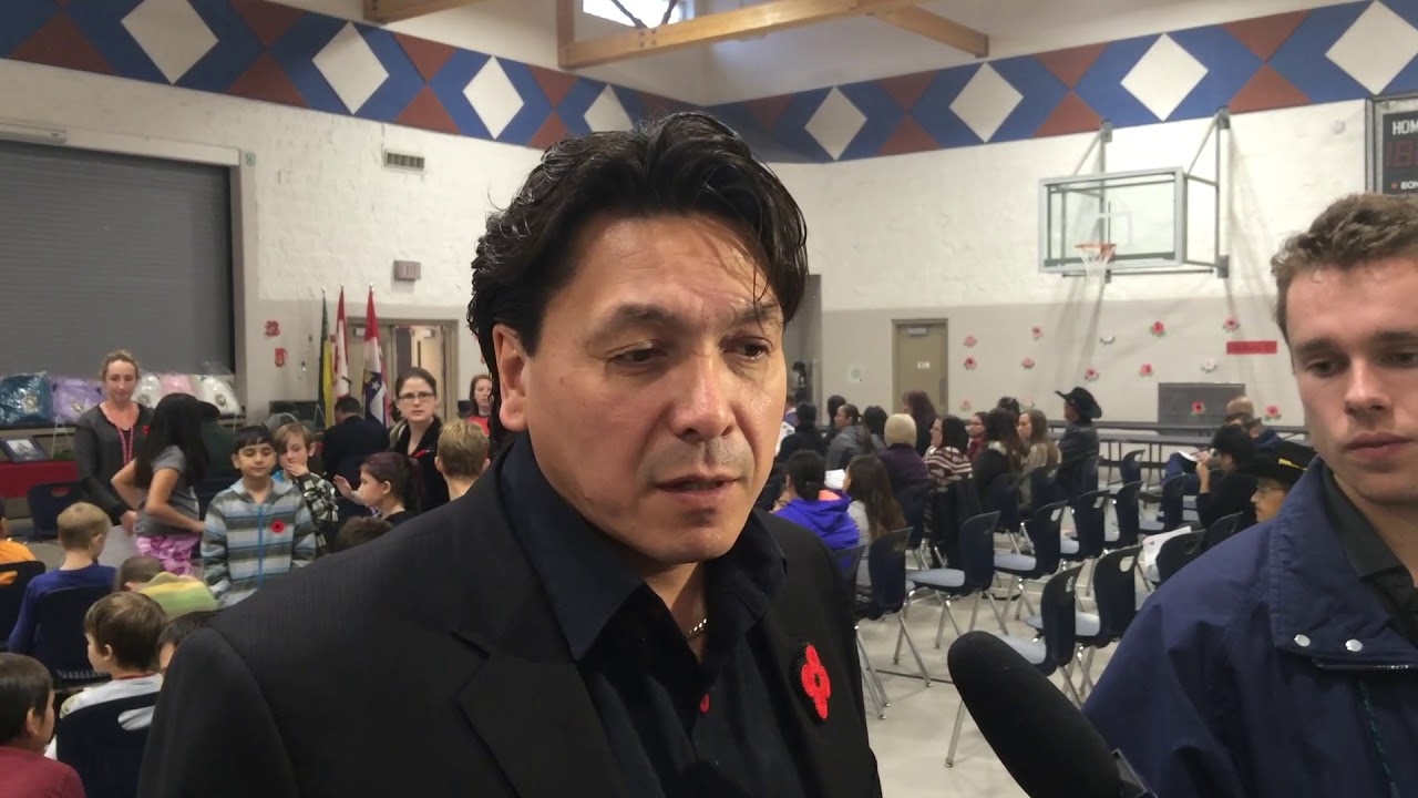 Remembrance Day ceremony at Whitecap Dakota First Nation