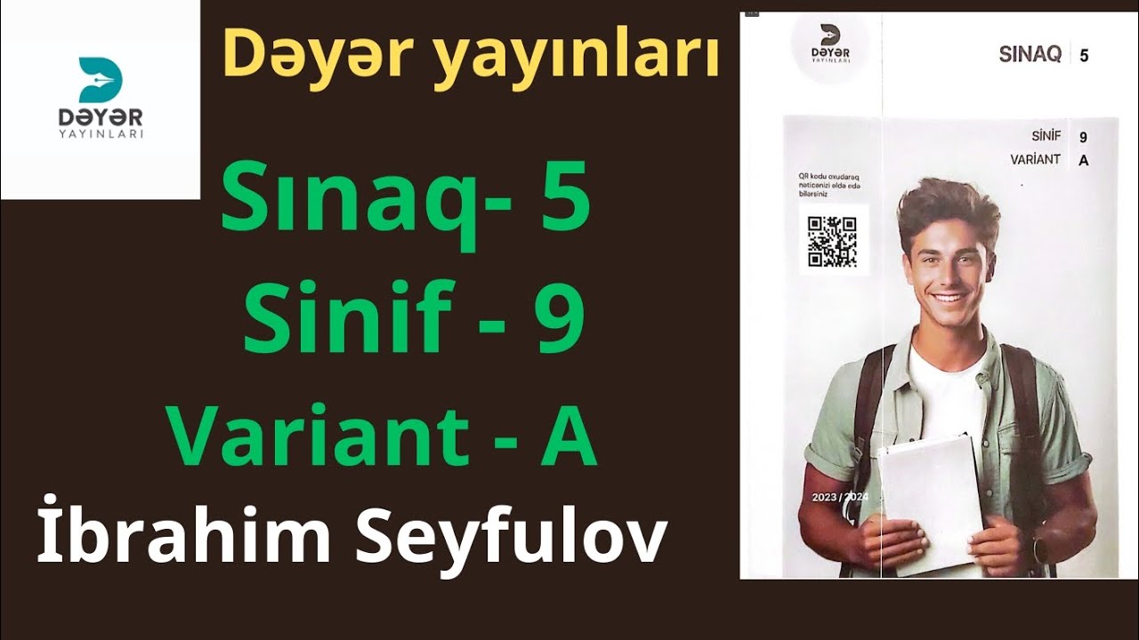 Dəyər. Sınaq 5. Riyaziyyat . Sinif 9. 18.02.2024 #dəyəryayınları #sınaq5 #buraxılış