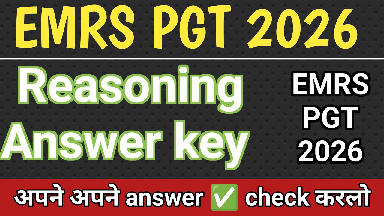 EMRS PGT 2025 Reasoning answer || emrs 2026 reasoning answer key ||