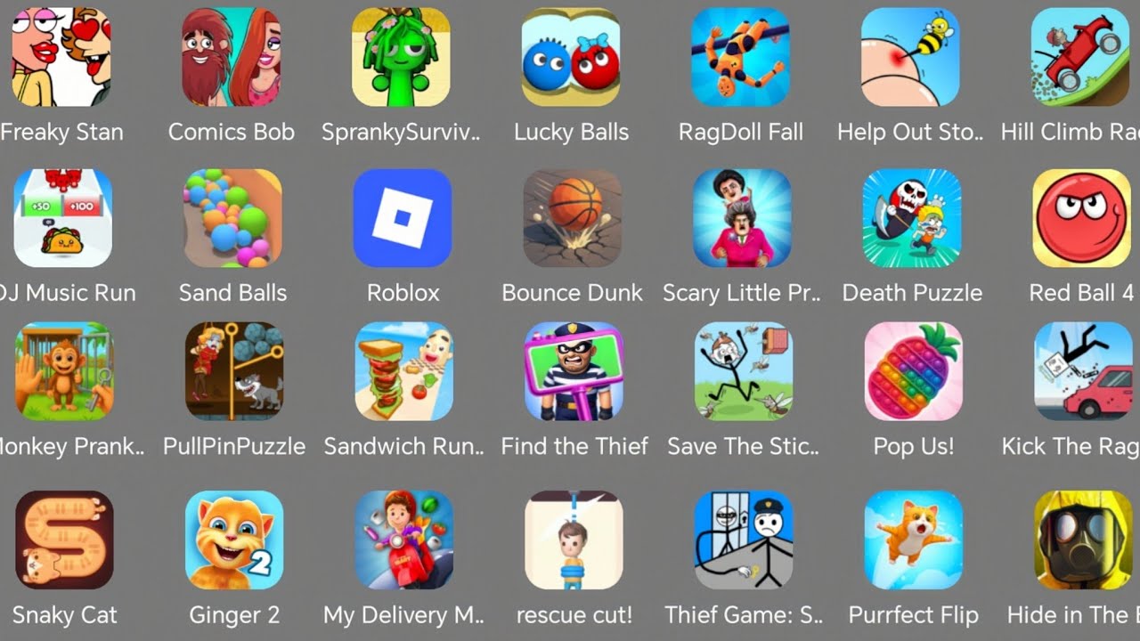 Spranky,Roblox,Minecraft,Freaky Stan,Comic Bob,Scray Little Prankster,DJ Music Run,Hide in Backrooms