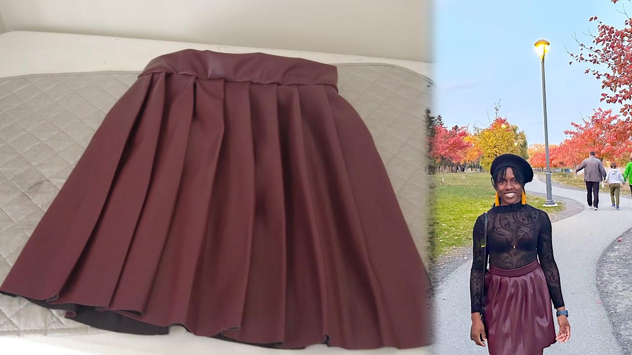 DIY | Pleated Faux Leather Skirt | Sew along