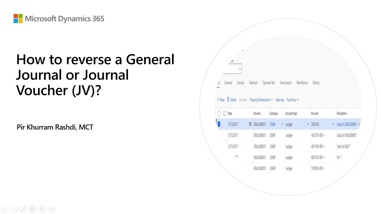 How to reverse a general journal entry in Microsoft Dynamics 365 Finance and Operations