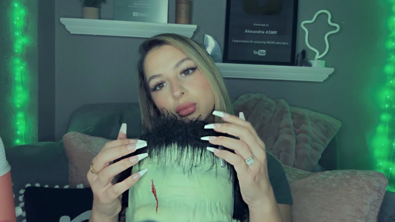 ASMR Hairplay + Scalp and Head massage (gum chewing)