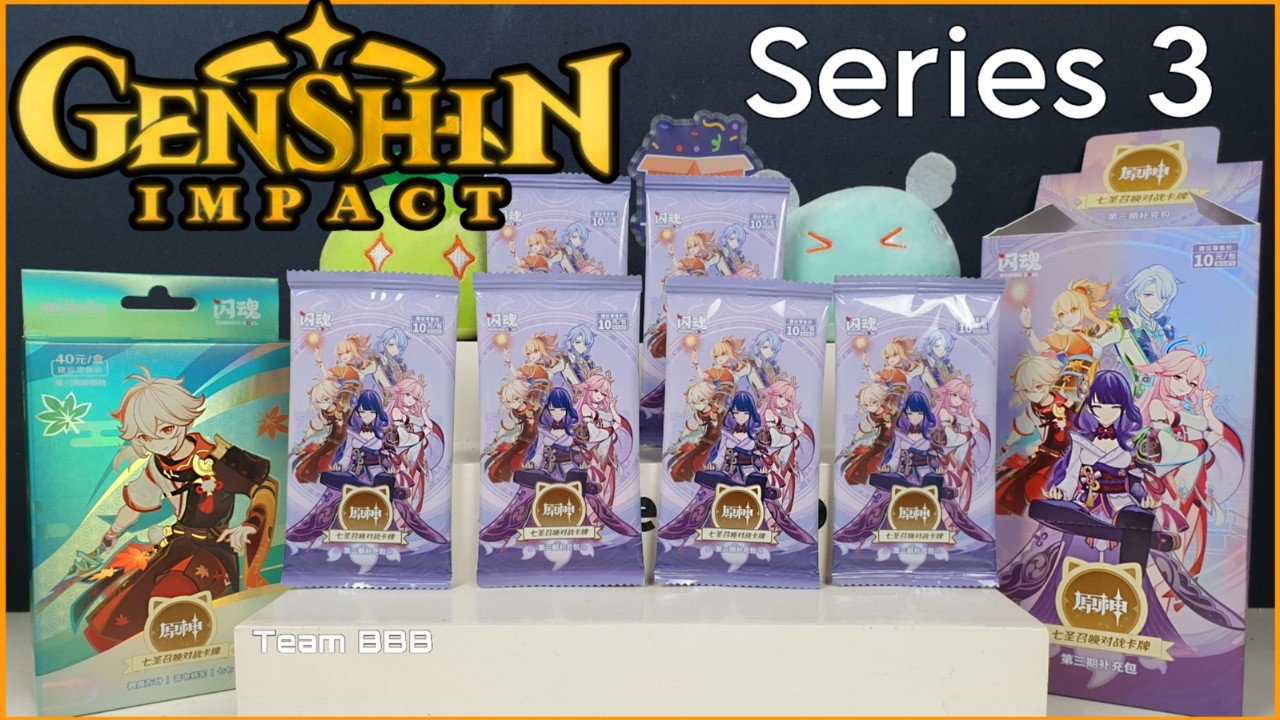 GENSHIN IMPACT GENIUS INVOKATION TCG SERIES 3! Inazuma Unboxing trading cards and Kazuha starter