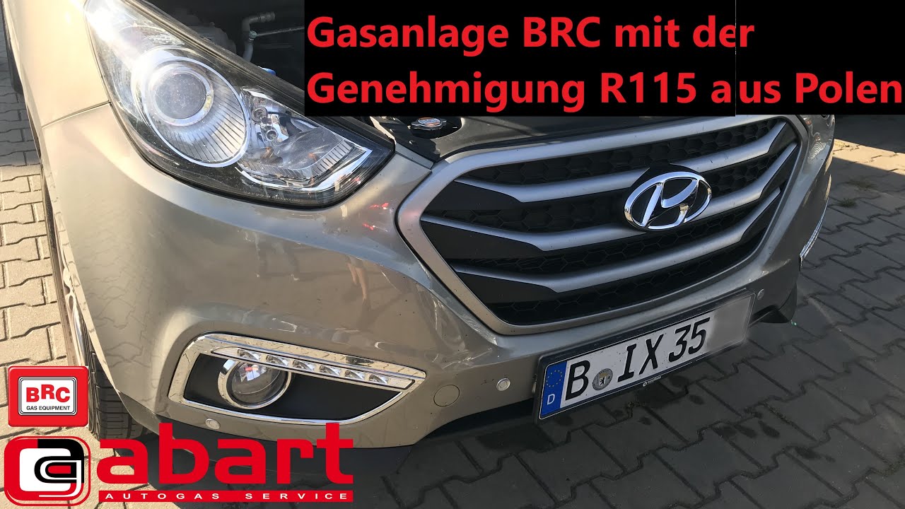 Gunstige Umr&uuml;stung auf Autogas in Polen mit Genehmigung R115. Hyundai ix35 2.0i mit Gasanlage BRC 32