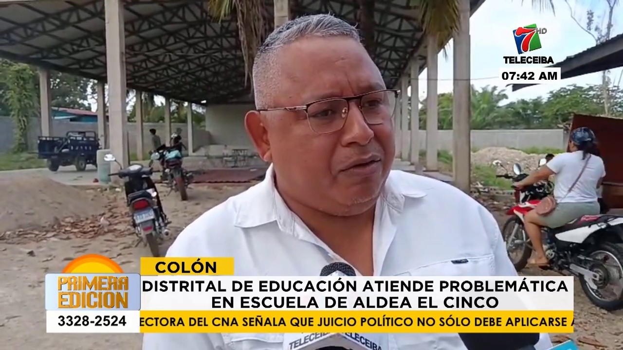 Distrital de Educación atiende problemática en escuela de aldea El Cinco en Colón