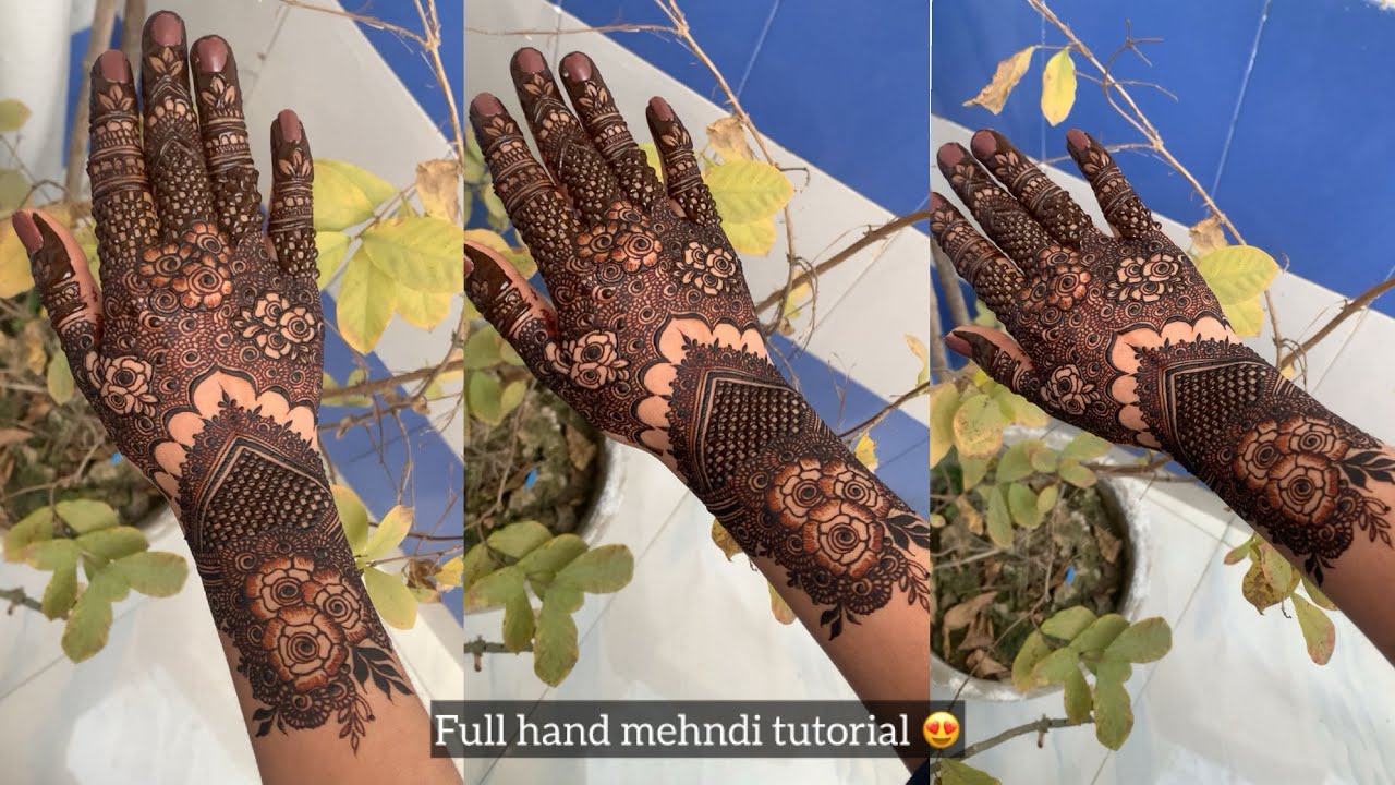 Full Hand Royal Floral Jaali Mehndi Design | Heavy Bridal Front Hand Mehndi | Step by Step Tutorial