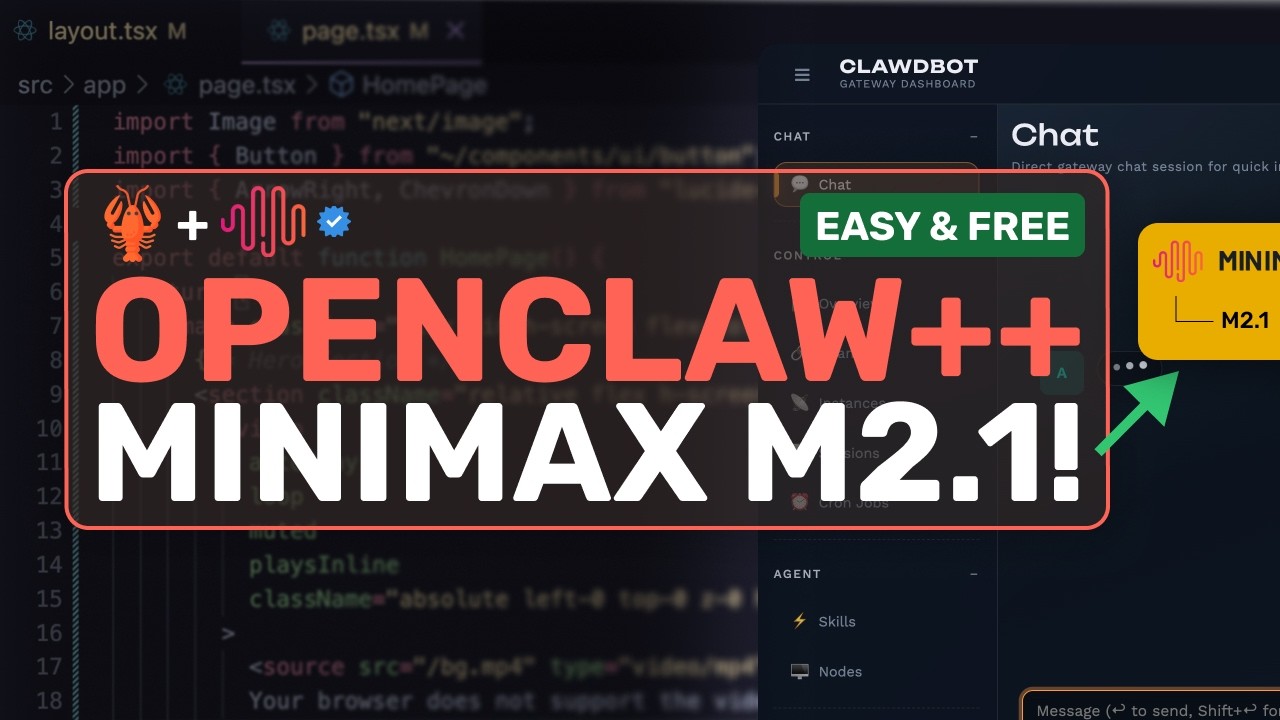 Minimax M2.1 + OpenClaw/Clawdbot: The BEST & CHEAPEST WAY to use OPENCLAW!