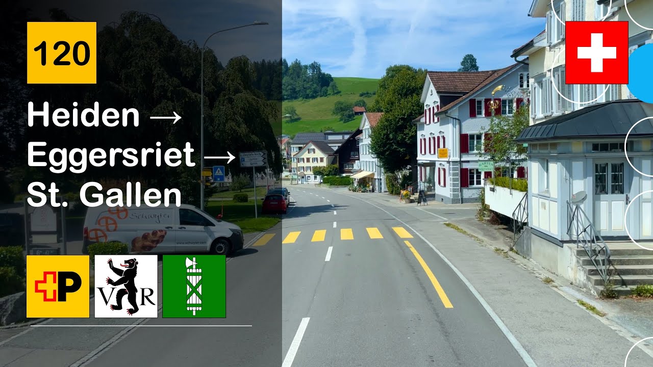 [4K] 🇨🇭 Cab Ride: POSTAUTO ST. GALLEN | 120: Heiden → Eggersriet → St. Gallen | AD Enviro 500 MMC