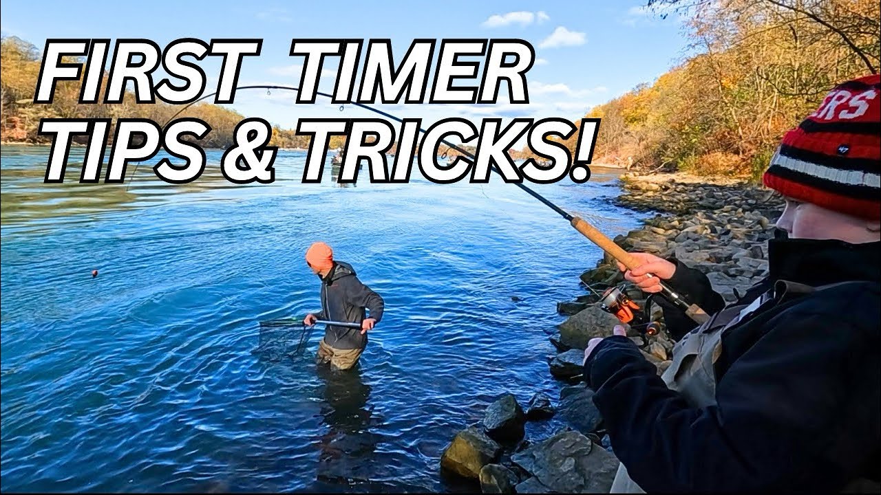 Fishing Tips for Niagara River Trout! First Timer Fights Giant Trout.