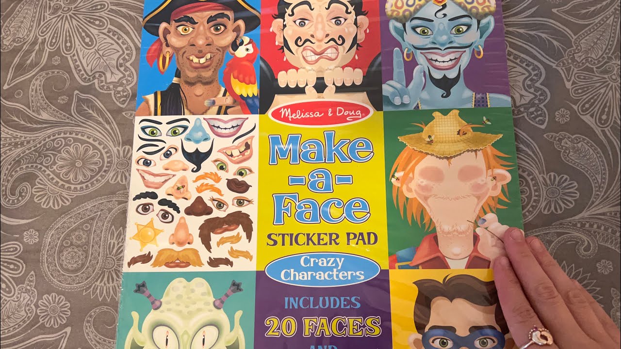 ASMR| Make A Face Sticker Book (tapping, face tracing, & More!)