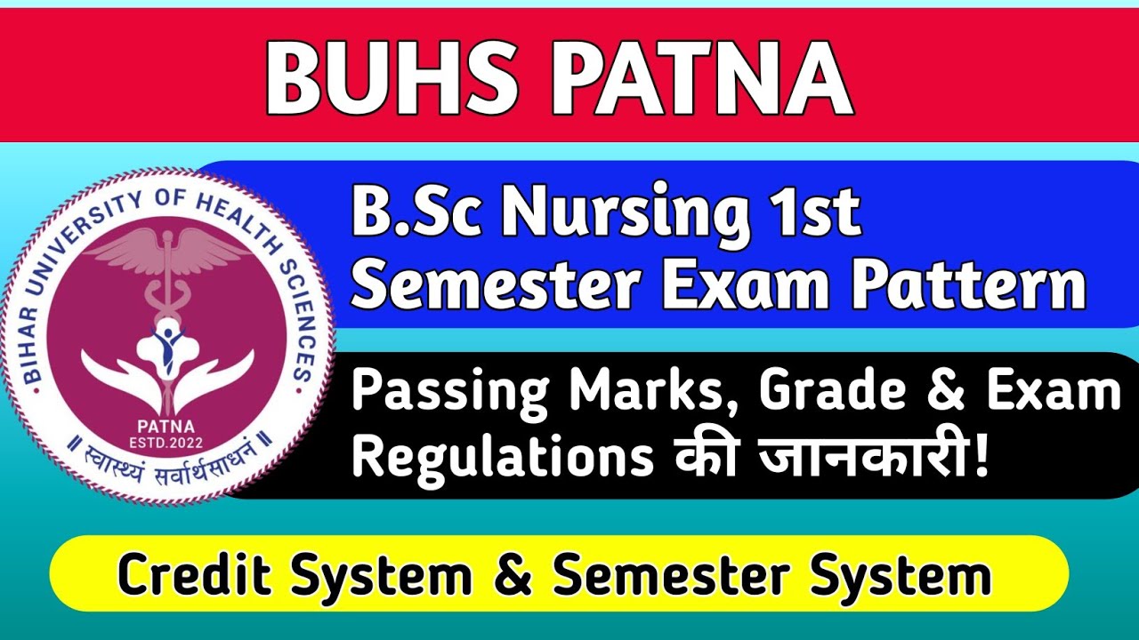 BUHS B.sc Nursing 1st Semester Exam Pattern??Passing Marks & Exam Regulations की जानकारी!#Buhs_Patna