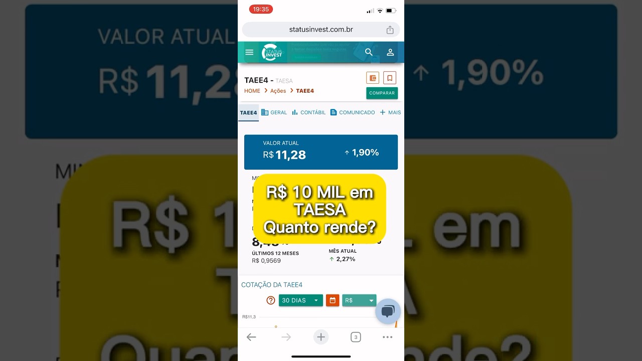 Quanto rende R$ 10 MIL em dividendos nas a&ccedil;&otilde;es da TAESA (TAEE4) #a&ccedil;&otilde;es