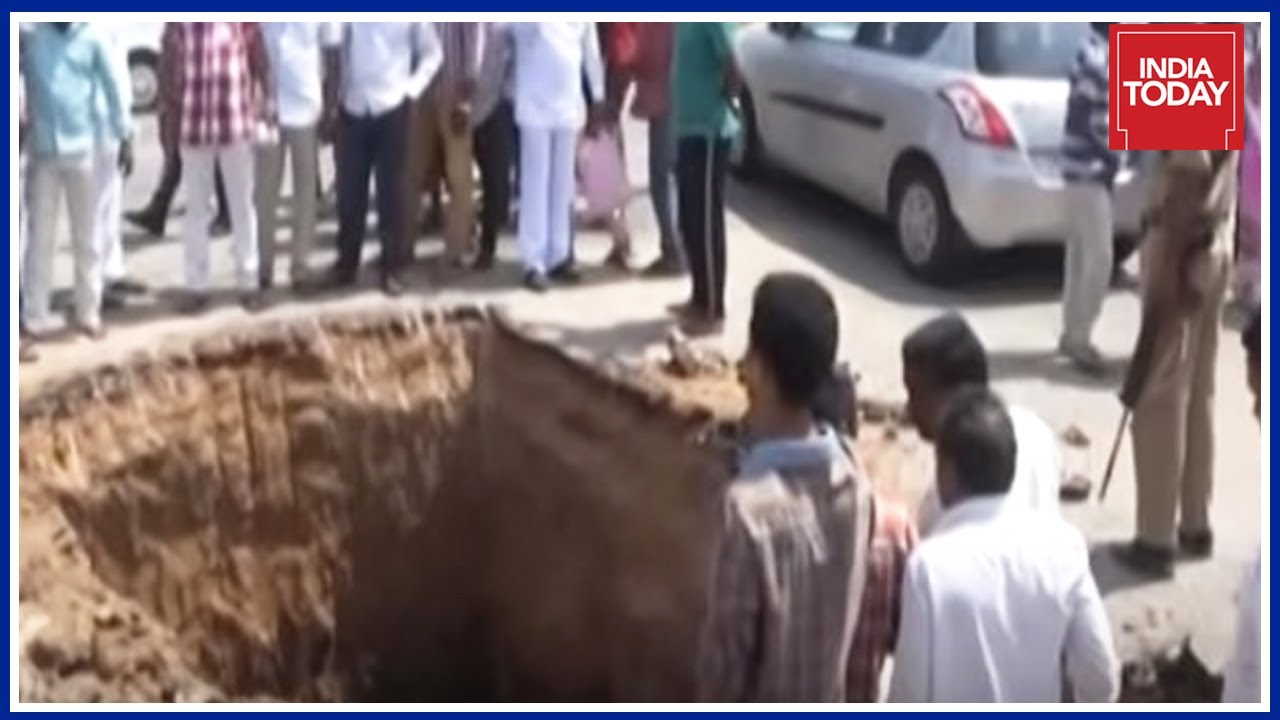 Highway Excavated In Telangana For Shiva Idol
