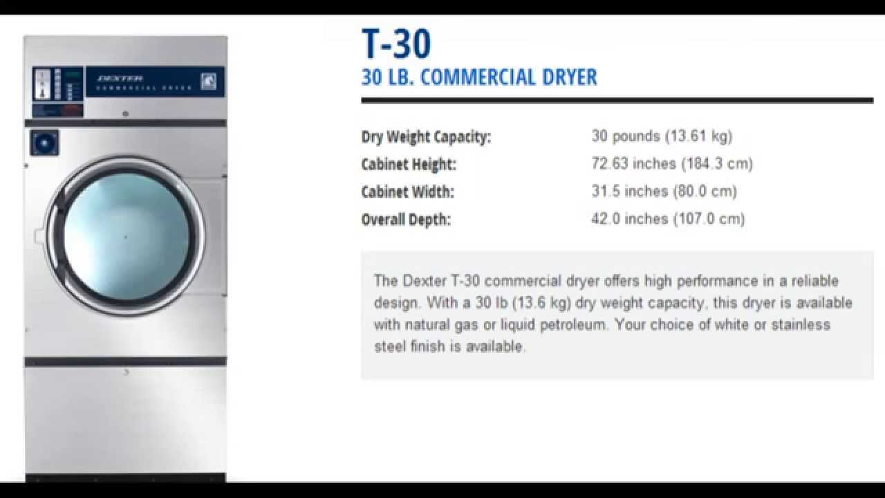 Dexter T- 30 pound commercial dryer