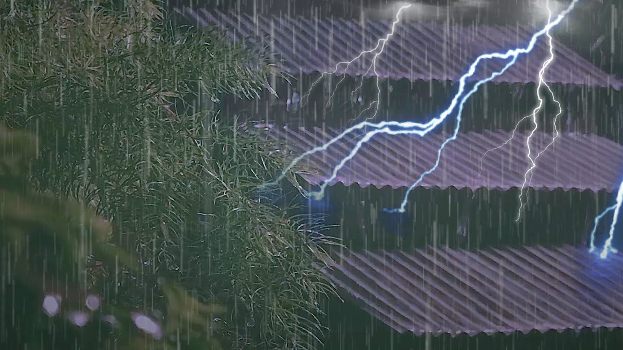 🔴 Rain Sound On Window with Thunder SoundsㅣHeavy Rain for Sleep, Study and Relaxation, Meditation