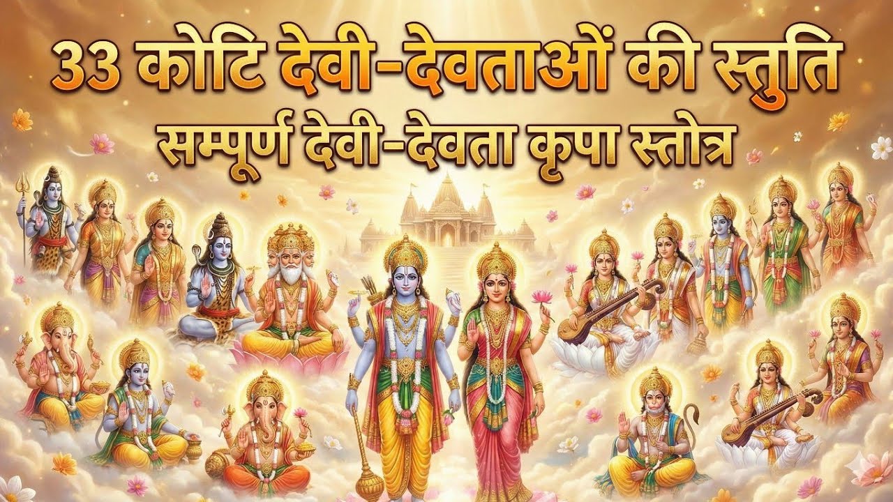 🌺 33 कोटि देवी-देवताओं की स्तुतिसम्पूर्ण देवी-देवता कृपा स्तोत्र - Most Powerful All Gods Stuti
