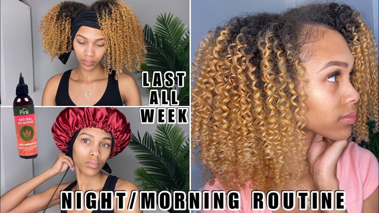 Natural Hair Night Time Routine For Defined Curls ALL WEEK + Hair Growth