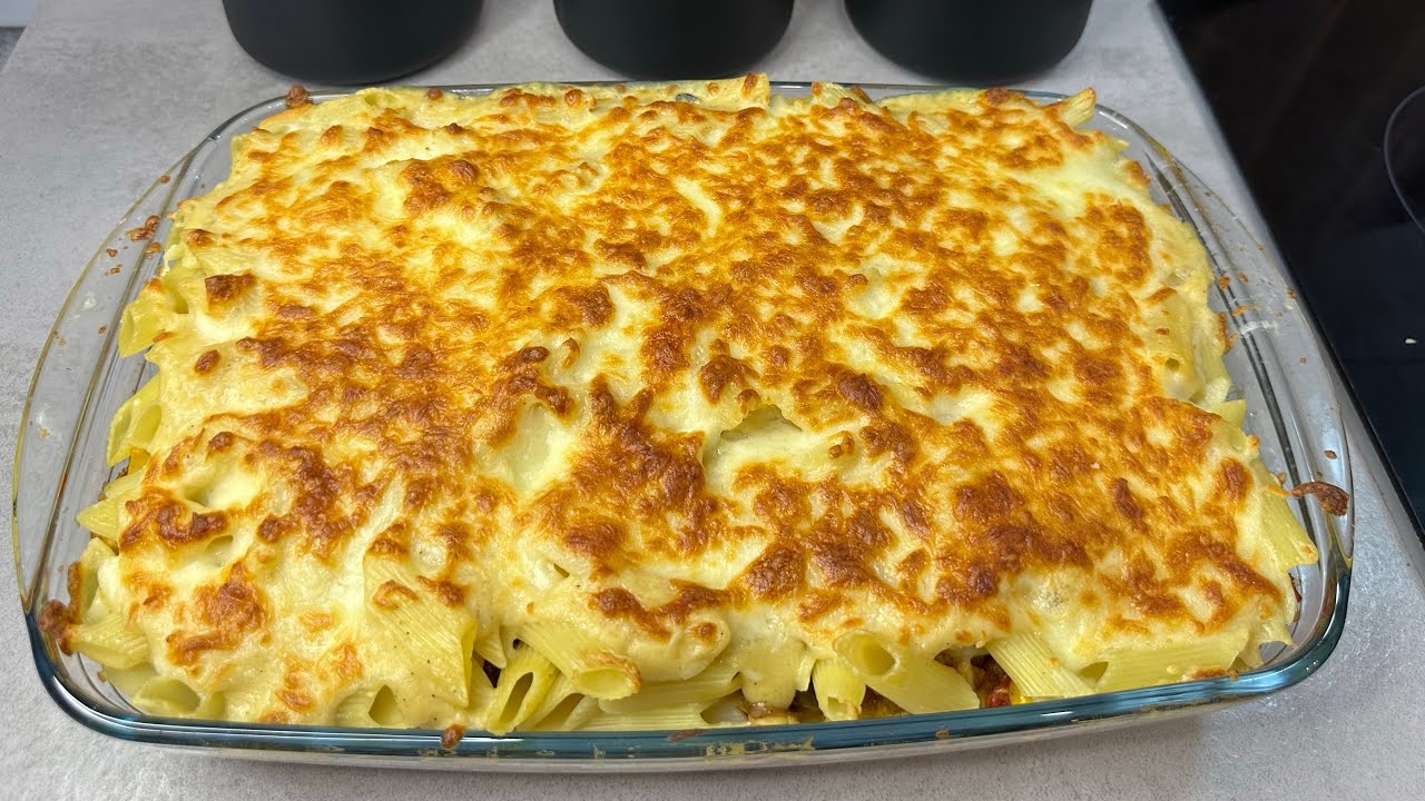 أطيب وصفة معكرونة بالبشاميل بصدر الدجاج سهلة وسريعة 😍