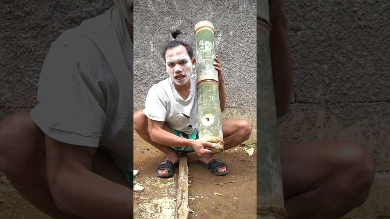 cara ngagetin si apwan‼️meriam bambu