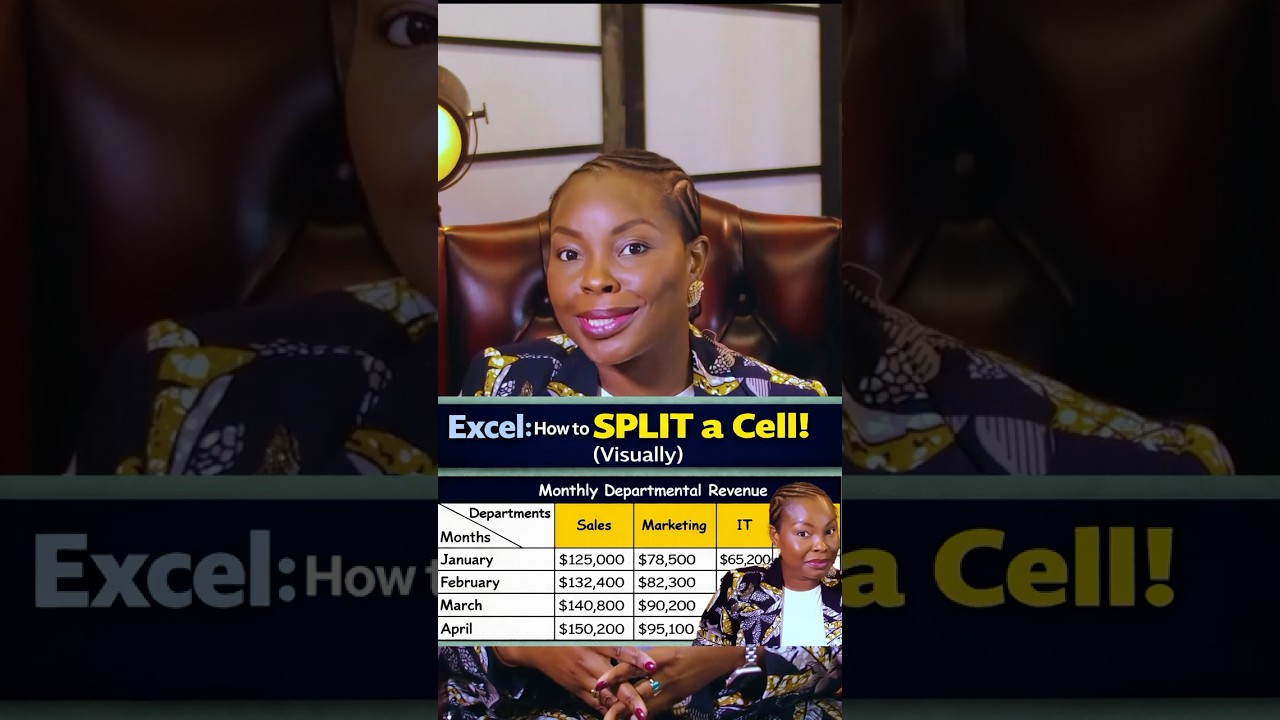 How to Split a Cell into Two Headers in Excel