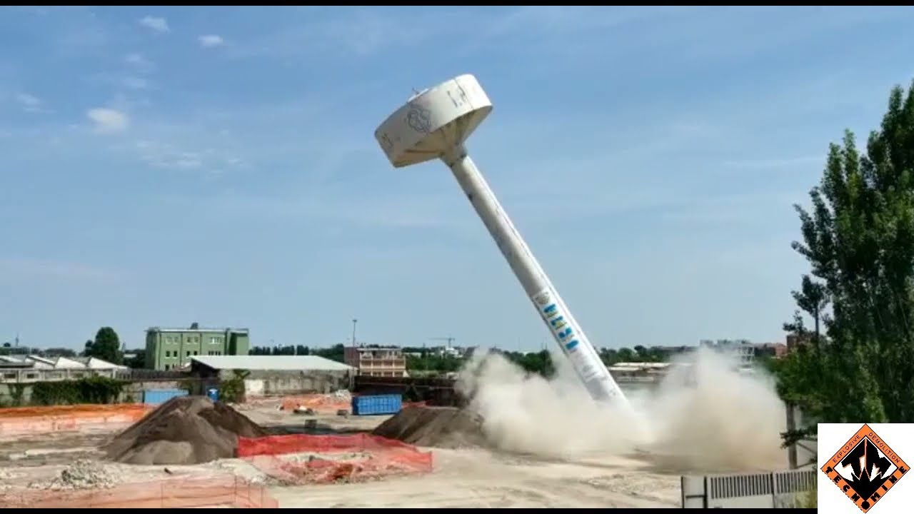 Tecnomine: Demolizione torre piezometrica a Novate Milanese (MI)