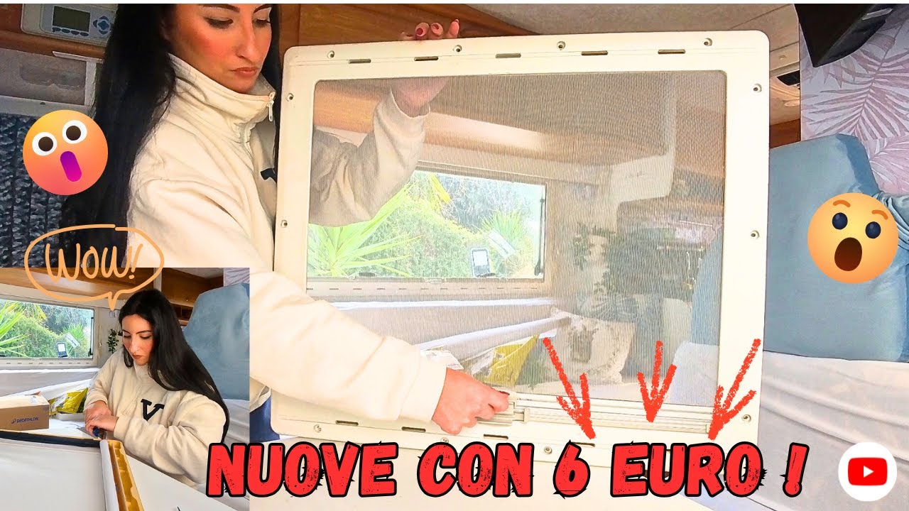 ZANZARIERE DEL CAMPER: LE RIFACCIO CON 6 EURO!  - (tutorial passo passo) -