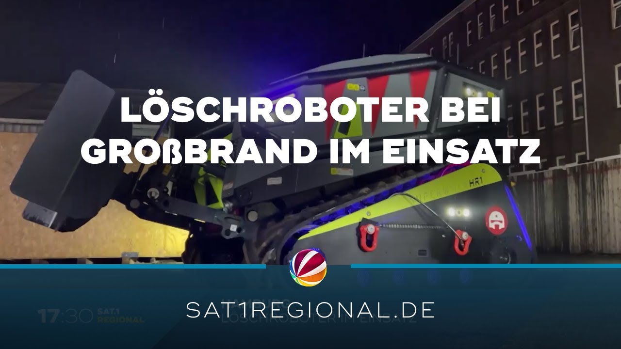 Großbrand im Hamburger Hafen: Feuerwehr setzt Löschroboter ein