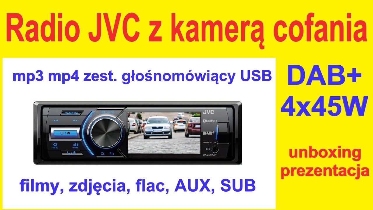 Radio 1DIN z ekranem i kamerą cofania JVC KD-X561DBT