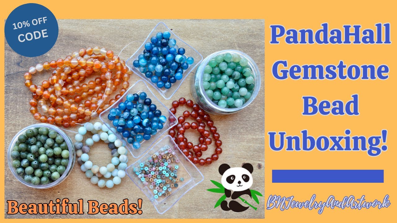 PandaHall Gemstone Bead Unboxing Beautiful Beads! #pandahall #jewelry #beads #beadhaul #gemstone