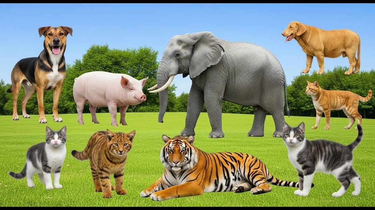 Animal Sounds: Lion, Tiger, Bear, Elephant, Dog, Cat, Monkey, Cow