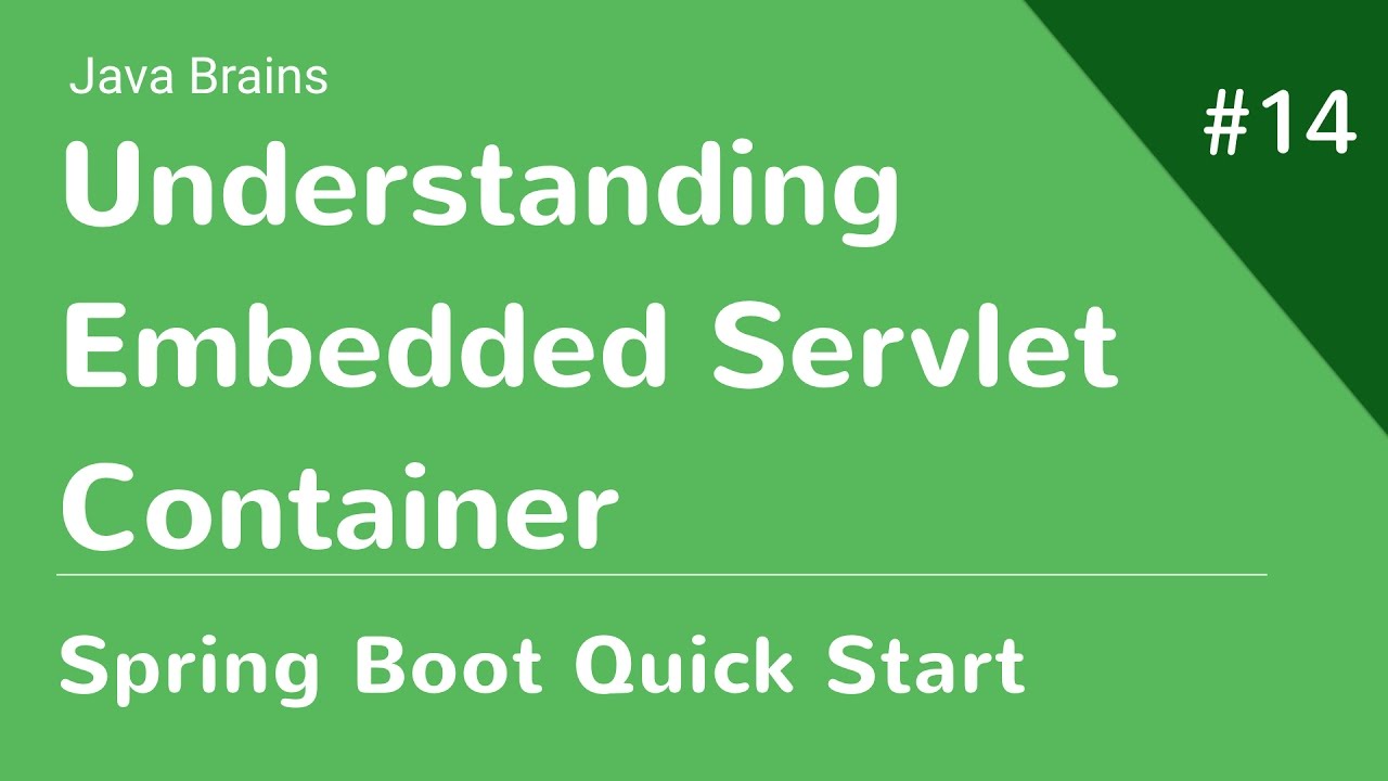 Spring Boot Quick Start 14 - What's Happening Here: Embedded Servlet Container