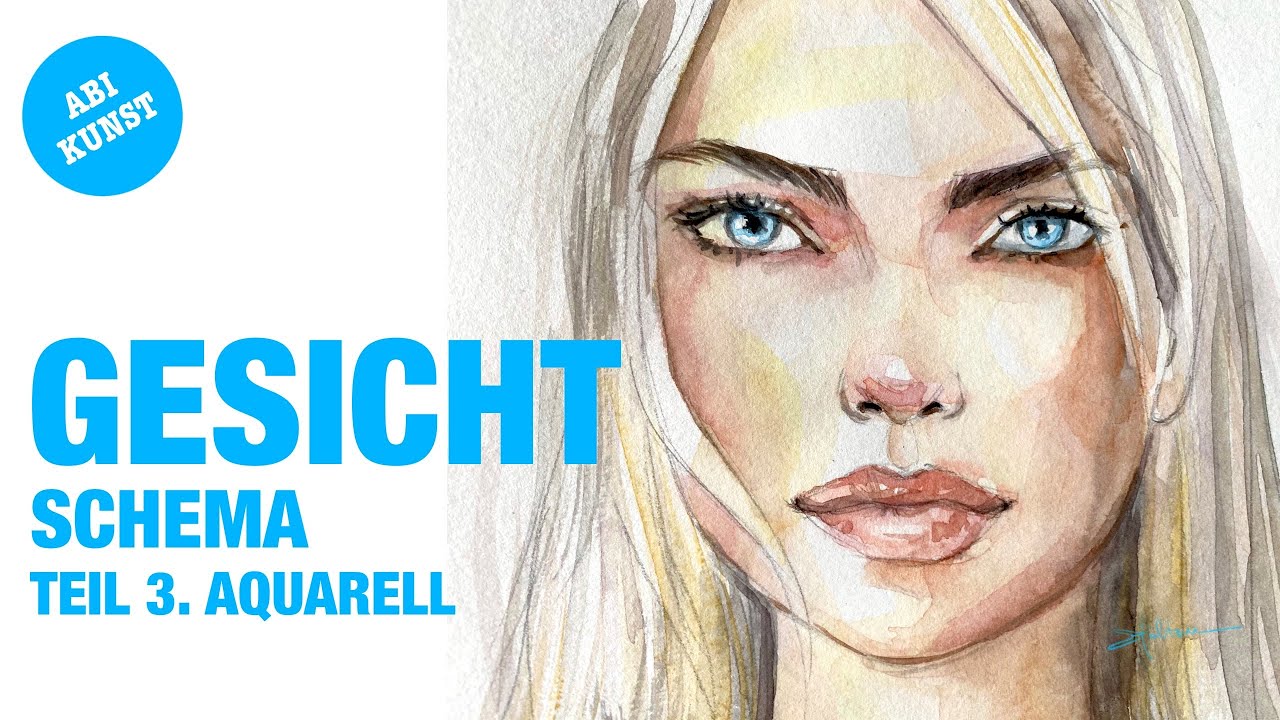 Wie male ich das Gesicht? Erste Schritte zum Porträt mit Hilfe einer Schema. Teil 3. Aquarell