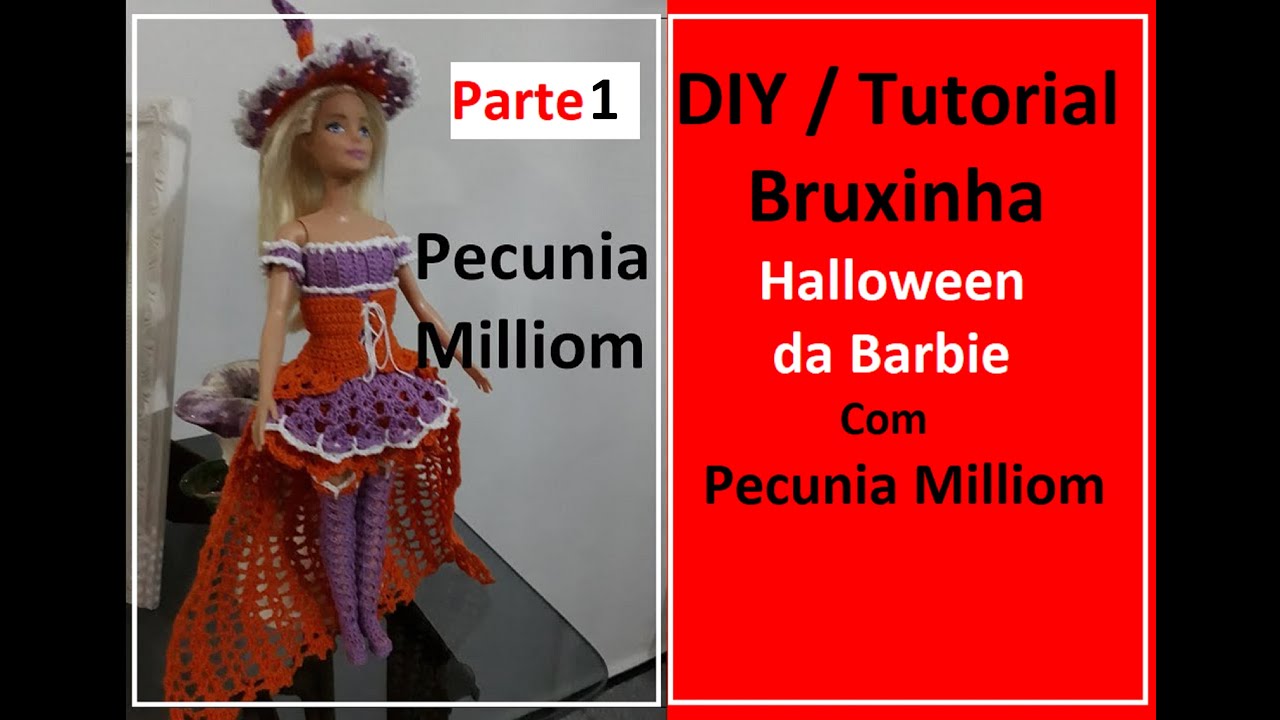DIY Vestido de Bruxinha Com Cauda Parte 1 Halloween da Barbie Com Pecunia Milliom