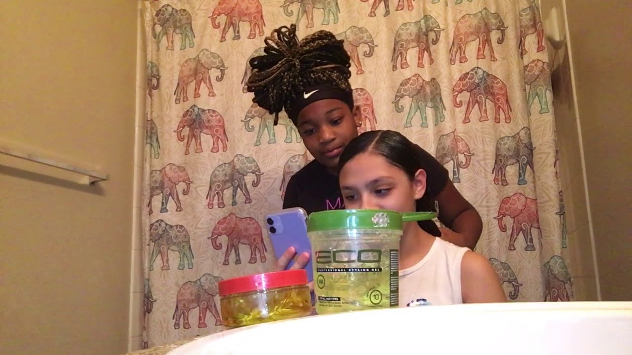Going my best friend hair ( Mexican hair) slick back ponytail with edges