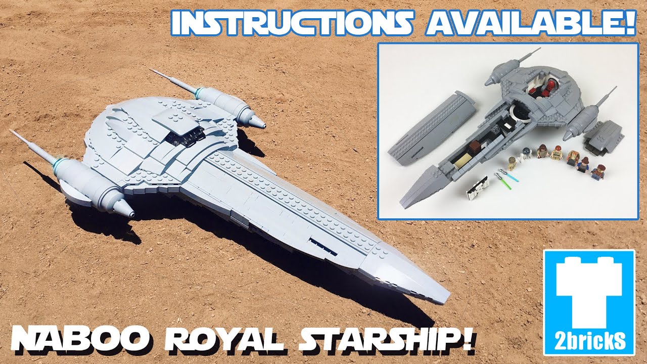 2Bricks Naboo Royal Starship MOC! Полный интерьер, инструкции в наличии!