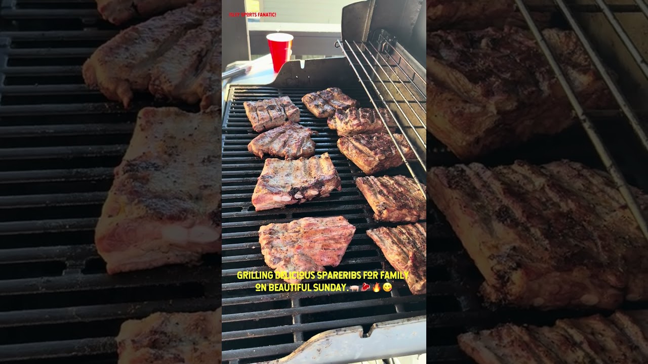 Grilling Delicious Spareribs for Family on Beautiful Sunday.🐖🥩🔥😋#spareribs #grilling #game #wow 