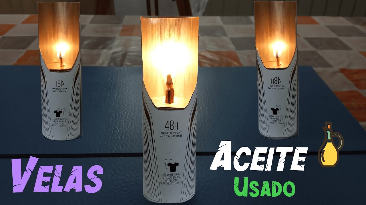 Velas de Aceite Usado Recargables Caseras / iluminación Gratuita