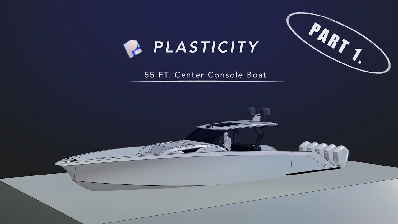 Plasticity 3D - 55 ft. Boat modeling Timelapse - Part 1.