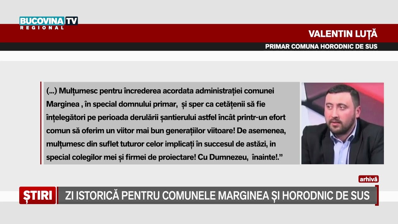 Zi istorica pentru comunele Marginea si Horodnic de Sus