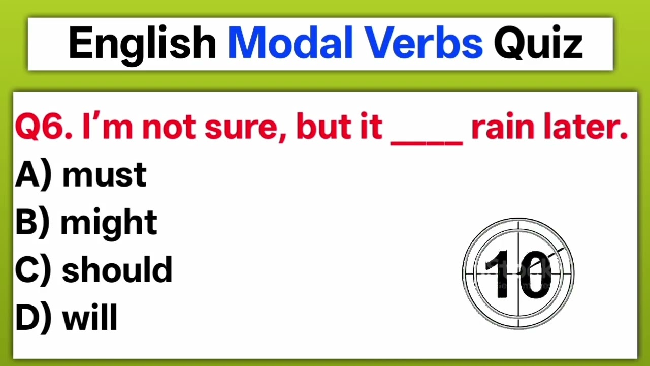 English Modal Verbs Quiz | Can, Could, Must, Should & More!