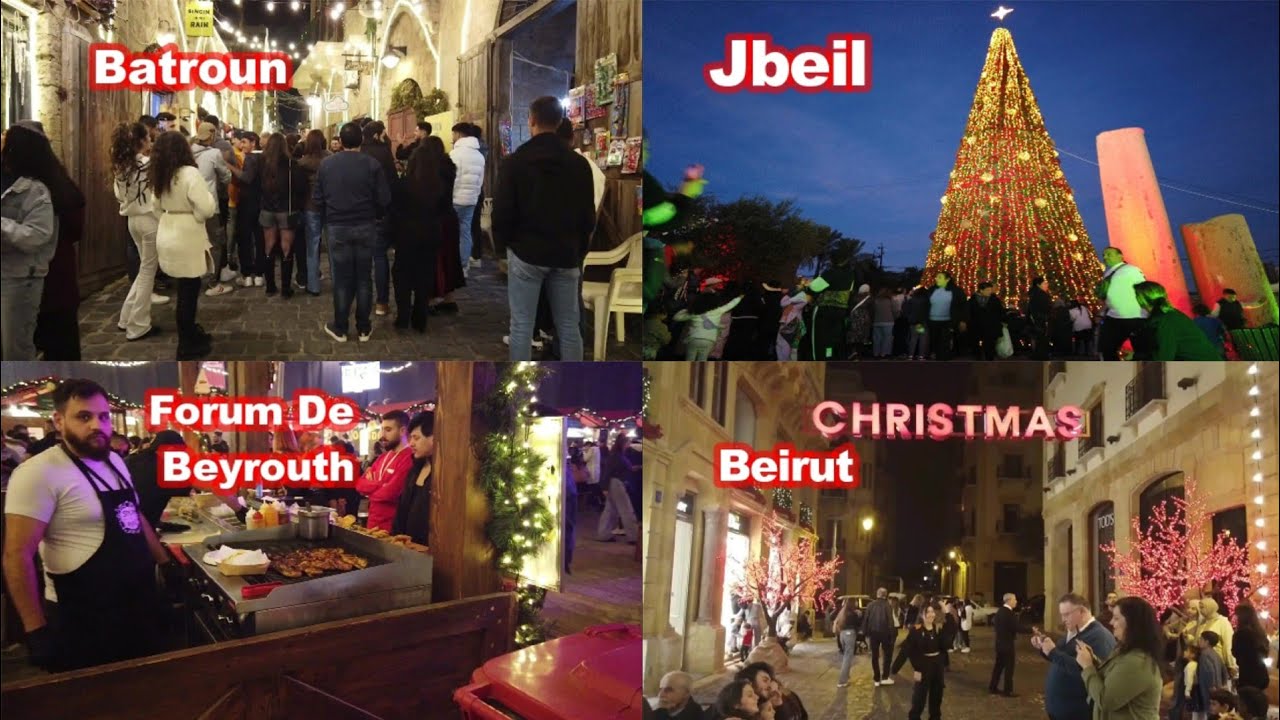 Lebanon🇱🇧2023 Christmas🎄Abience Beirut, Batroun & Jbeil | Events, Food, Deco, Lights & Games