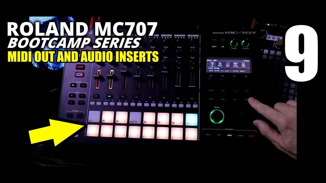 Mc707 Boot Camp Part 9 – Midi Out and Audio Inserts // Roland Mc-707 Tutorial