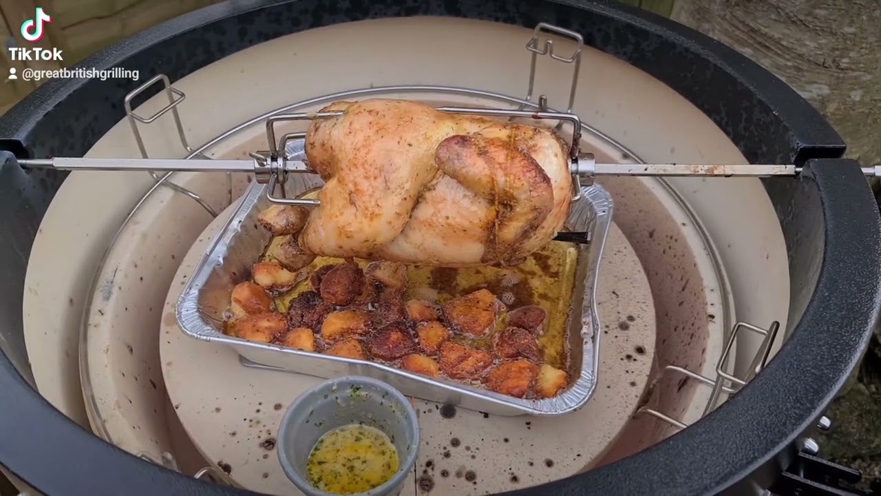 Rotisserie Chicken Magic on the Kamado Bono