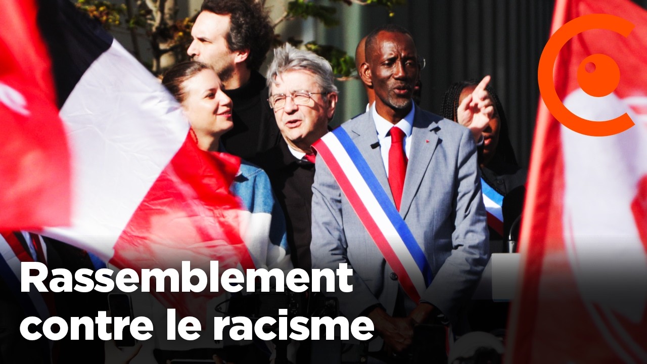 Rassemblement contre le RACISME &agrave; Saint-Denis &agrave; l'appel du maire LFI Bally Bagayoko