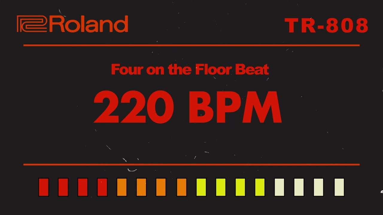 Roland TR-808 Four On The Floor 220 BPM Backing Track