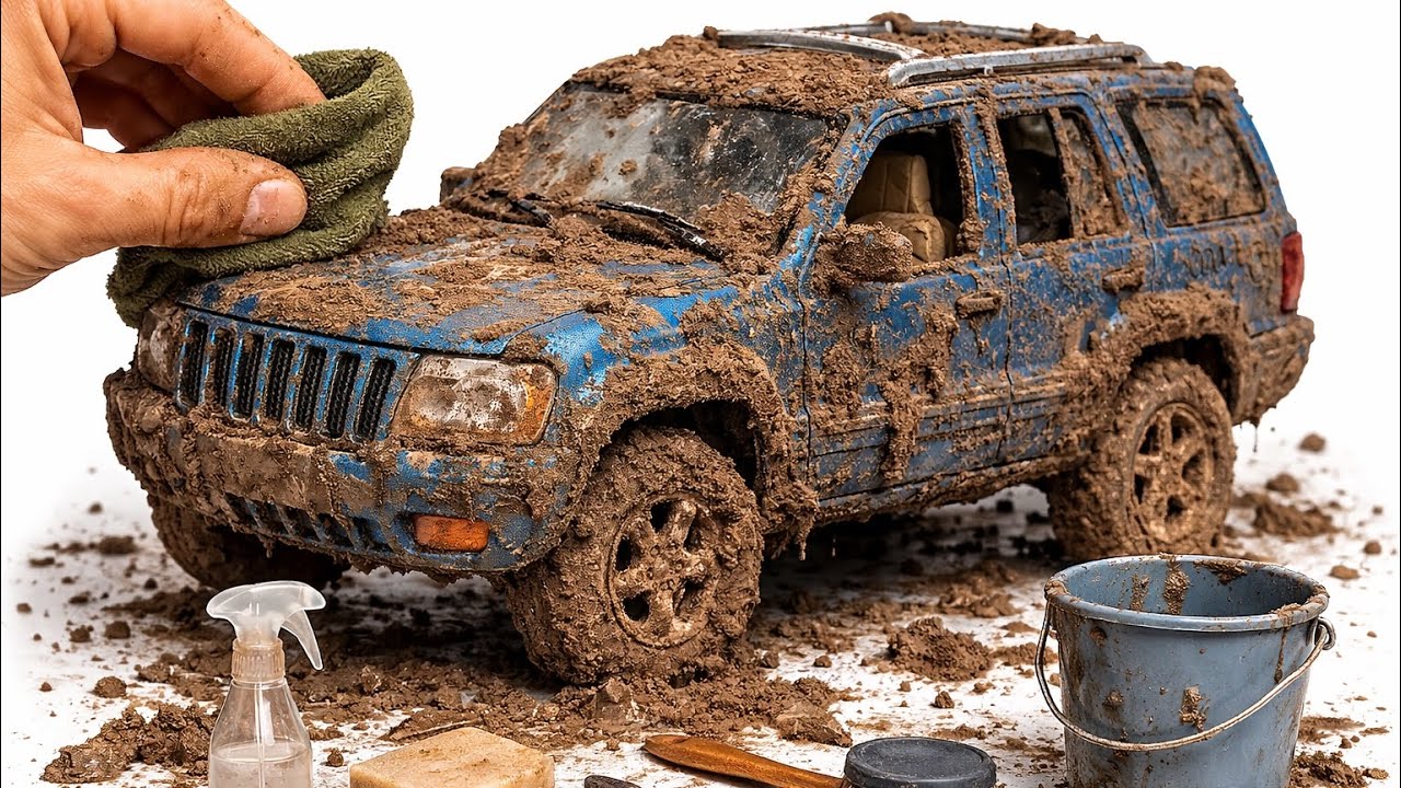 Super Realistic Mud Cleaning ASMR | Extremely Dirty Toy Jeep