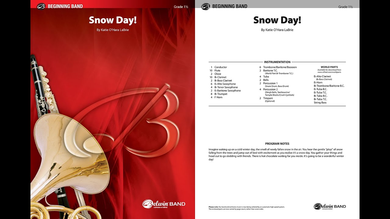 Snow Day!, by Katie O'Hara LaBrie &ndash; Score & Sound