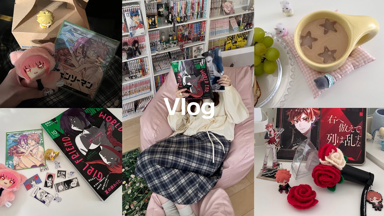 Vlog⌇社会人オタクの休日￤2回目のチェンソーマンレゼ篇🎥🍿￤ツイステ3Dライブに向けてペンラを可愛く編み編み🌹✨￤朝食作り🥯etc.